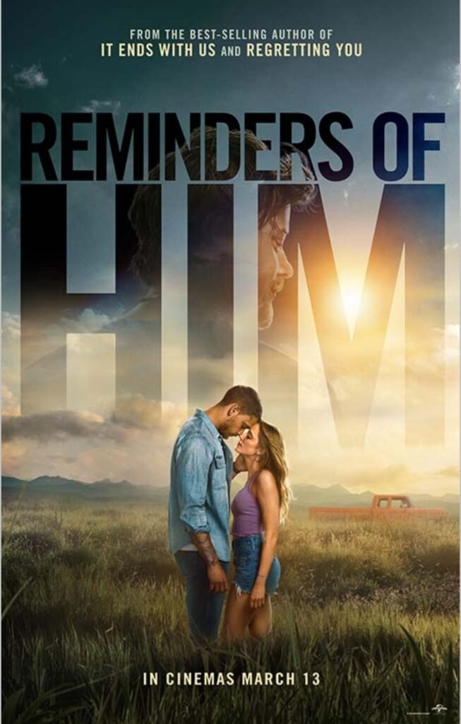 Alt =  Maika Monroe as Kenna Rowan and Tyriq Withers as Ledger Ward share an intimate, emotional moment in an unfinished room, their foreheads touching in a key romantic scene from the film Reminders of Him.