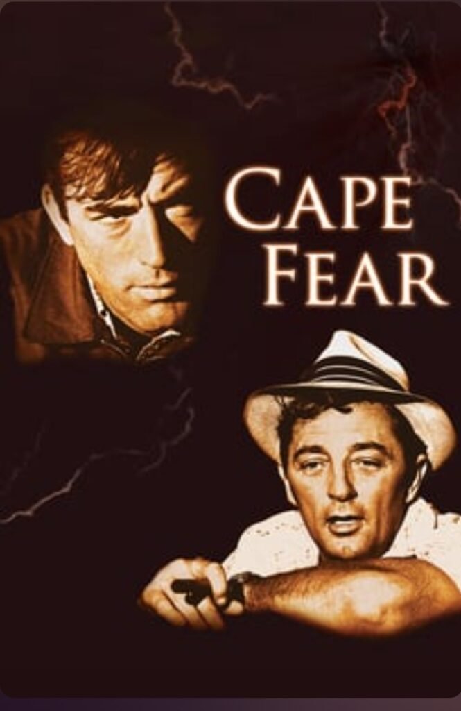 Alt = Movie Poster For Cape Fear 1962. Featuring Gregory Peck And Robert Mitchum. 