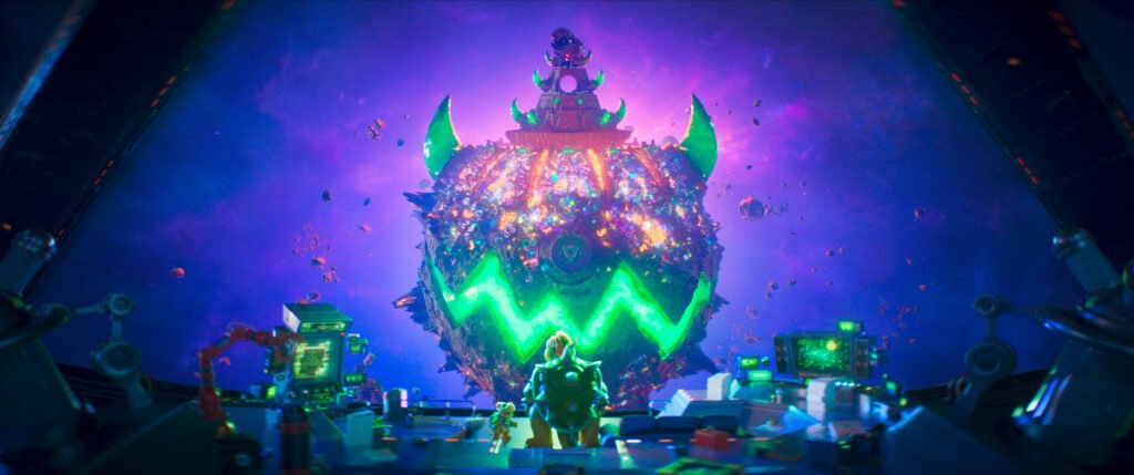 Alt = Center L to R: Bowser Junior and Bowser in The Super Mario Galaxy Movie 2026. Image courtesy Of Universal Pictures, Nintendo And lllumination 
