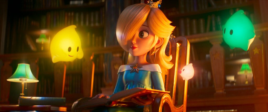 Alt = Rosalina (Brie larson) THE SUPER MARIO GALAXY MOVIE. Image courtesy of Universal, Nintendo And Illumination 