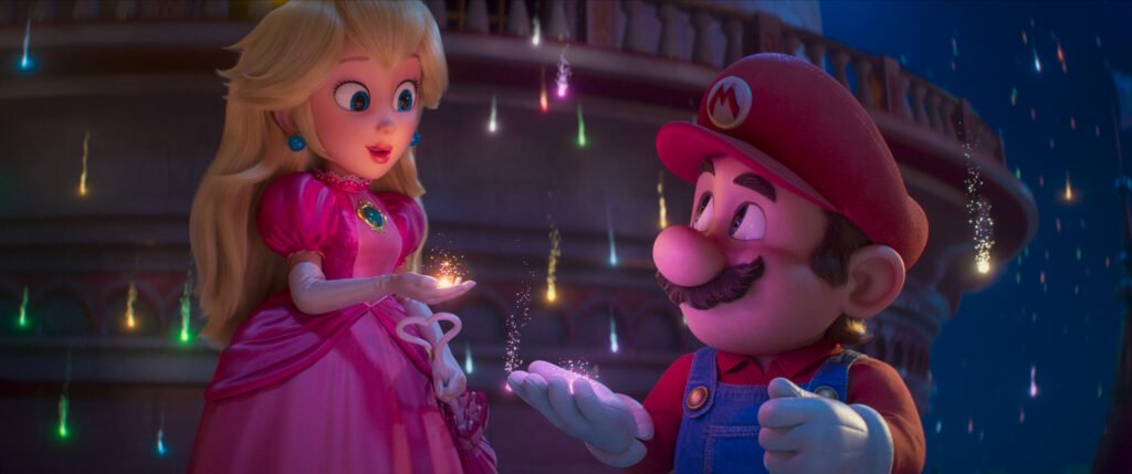 Alt = L to R: Princess Peach (Anya Taylor-Joy) and Mario (Chris Pratt) The Super Mario Galaxy Movie 2026. Image courtesy of Universal Pictures, Nintendo And lllumination 