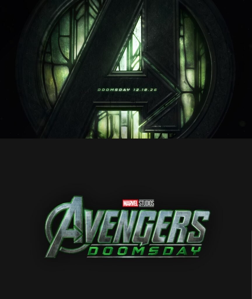 Alt = the official Doomsday logo promotional posters Avengers Doomsday trailer CinemaCon debut