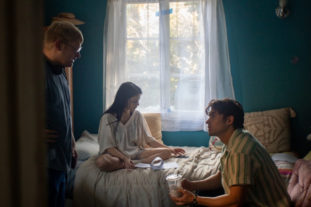 Alt = Director Curry Barker and actors Inde Navarrette and Michael Johnston on the set of their film OBSESSION, a Focus Features release. Credit: Manny Liotta / © 2026 FOCUS FEATURES LLC

Obsession movie review psychological horror