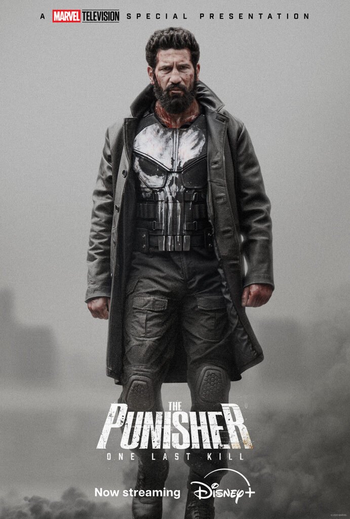 Alt = promotional poster for the TV special punisher: one last kill 
The Punisher One Last Kill