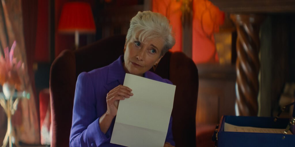 Alt = Emma Thompson stars as Lydia Harbottle in THE SHEEP DETECTIVES, from Amazon MGM Studios.
Photo credit: Courtesy of Amazon MGM Studios
© 2026 Amazon Content Services LLC. All Rights Reserved.
Sheep Detectives Movie Review