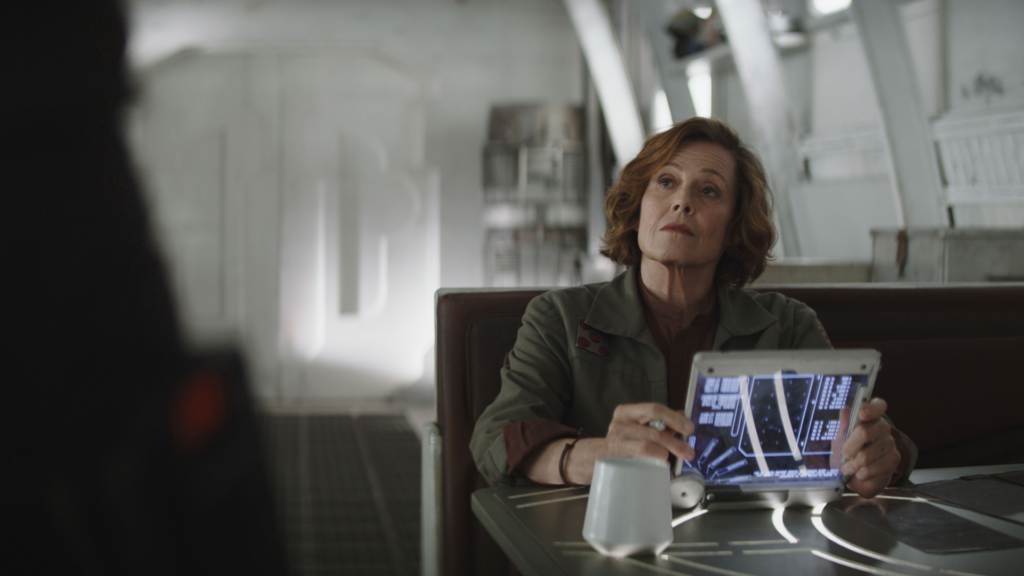 Alt = Actress Sigourney Weaver In Star Wars: The Mandalorian and Grogu. Image courtesy of Lucasfilm Ltd. and Walt Disney Studios. © 2026 & ™ Lucasfilm Ltd. All rights reserved
