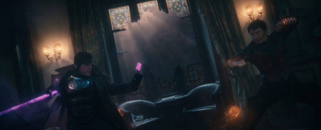 Alt = (L-R) Gambit (Channing Tatum) and Shaun/Shang-Chi (Simu Liu) in Marvel's AVENGERS: DOOMSDAY. Photo courtesy of Marvel. © 2026 Marvel. All Rights Reserved