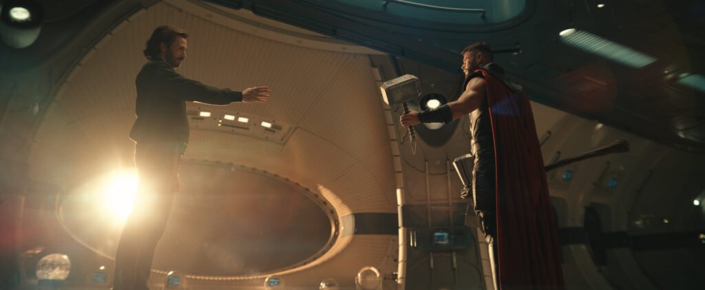 Alt = (L-R): Steve Rogers/Captain America (Chris Evans) and Thor (Chris Hemsworth) in Marvel's AVENGERS: DOOMSDAY. Photo courtesy of Marvel. © 2026 Marvel. All Rights Reserved.