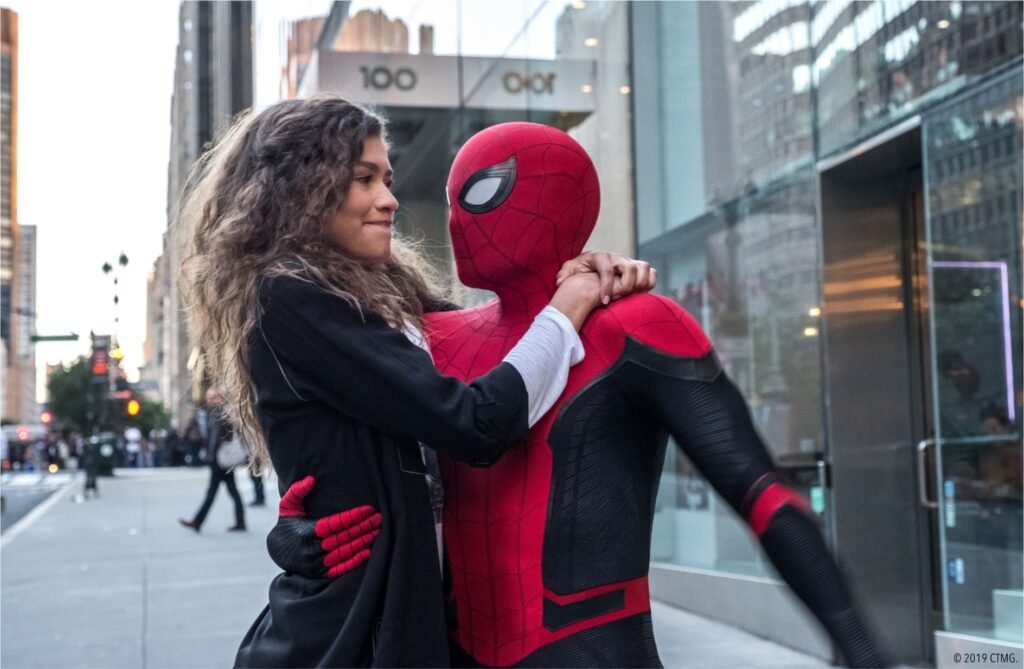 Alt = Zendaya And Tom Holland star in Spider-Man: Far From Home. © 2019 Columbia Pictures Industries, Inc. and Marvel Studios, LLC. All Rights Reserved.