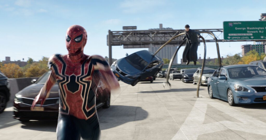 Alt = Tom Holland As Spider-Man and Alfred Molina As Doctor Octopus In Spider-Man: No Way Home. © 2021 Sony Pictures Entertainment Inc. and Marvel Studios, LLC. All Rights Reserved.
Spider-Man: No Way Home Review