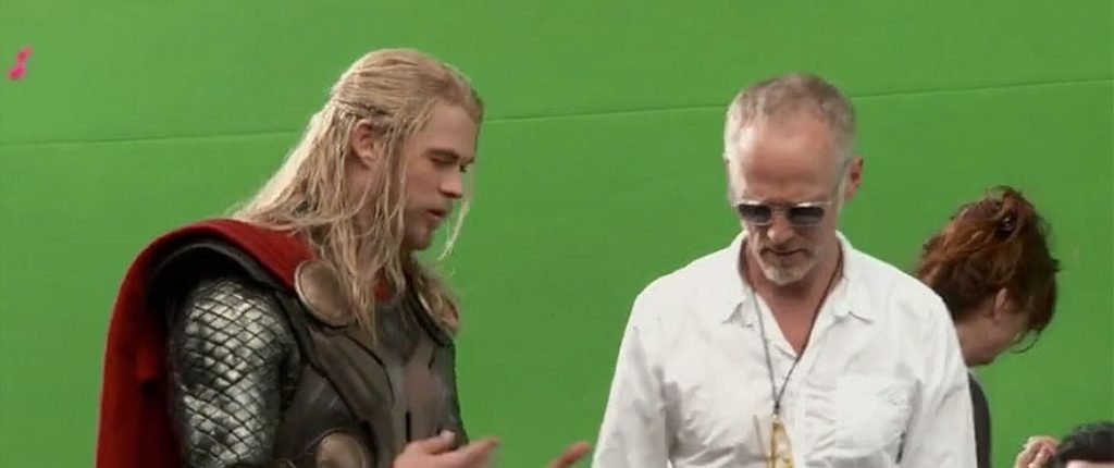 Alt= Chris Hemsworth and director Alan Taylor on the set of Thor The Dark World (2013). ©Marvel Studios and the Walt Disney Company. All rights reserved
Thor: The Dark World Review