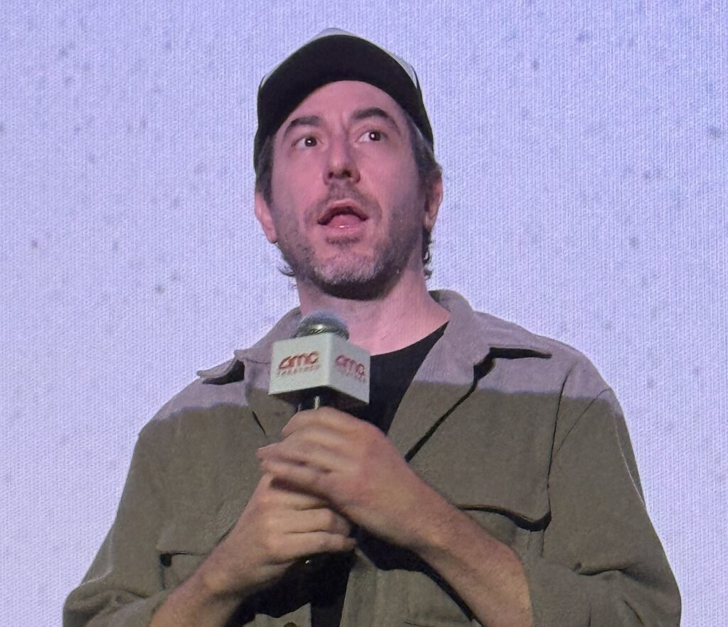 Alt = Actor Jay McCarrol at a Q&A screening in The Grove, Los Angeles, for his film, Nirvanna the Band the Show the Movie. By Nguyk ©Creative Commons Zero, Public Domain Dedication
Nirvanna The Band The Show The Movie