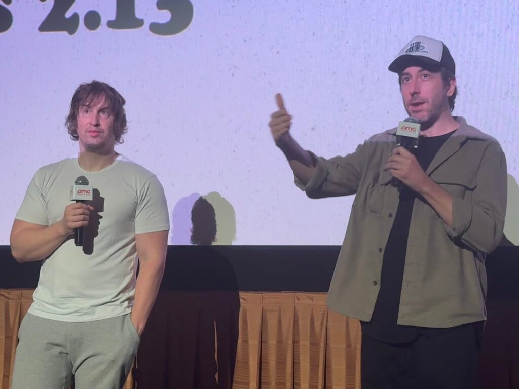 Alt = Matt Johnson and Jay McCarrol at a Q&A for their film, Nirvanna the Band the Show the Movie, at The Grove in Los Angeles, 13 Feb 2026. By Nguyk ©Creative Commons Attribution 4.0
Nirvanna The Band The Show The Movie