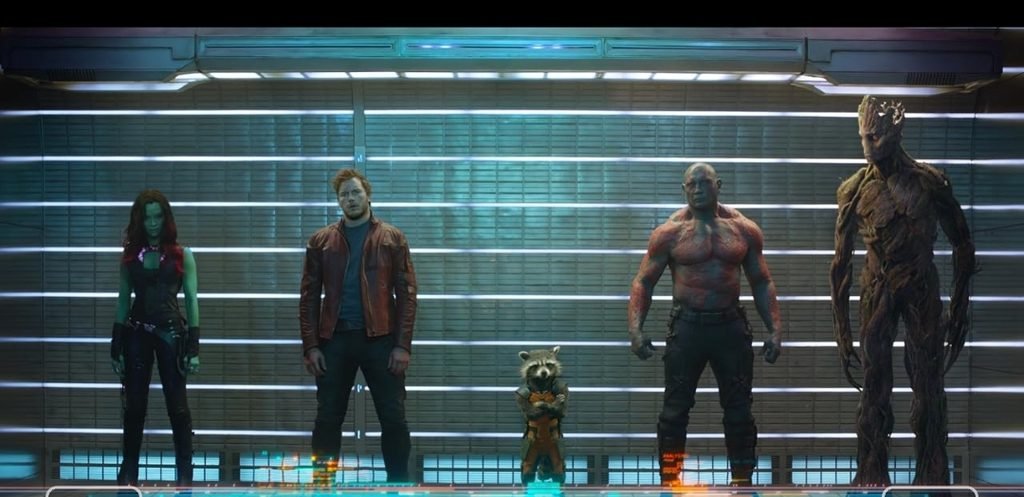 Alt = The Guardians in the In The Guardians Of The Galaxy (2014). ©Marvel Studios and the Walt Disney Company. All rights reserved.
