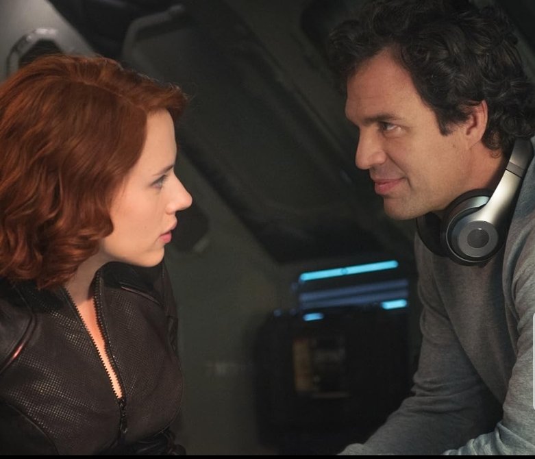 Alt = Scarlett Johansson and Mark Ruffalo In The Avengers Age Of Ultron (2015). ©Marvel Studios and the Walt Disney Company. All rights reserved