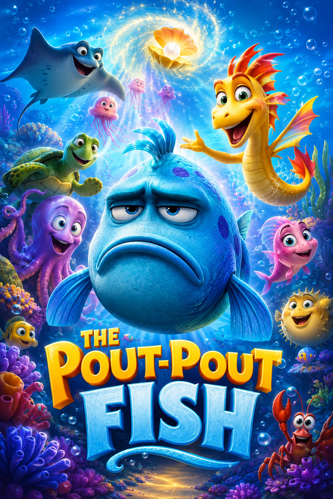 Alt = The Pout-Pout Fish review featuring a colourful underwater animated scene with Mr. Fish and sea creatures