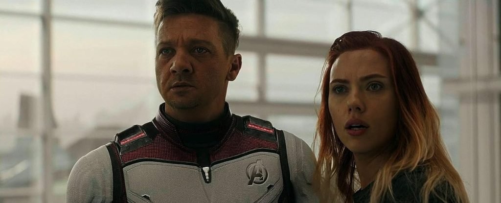 Alt = Jeremy Renner and Scarlett Johansson in Avengers: Endgame (2019) ©Marvel Studios and the Walt Disney Company. All rights reserved.
Avengers Endgame 2019 Review