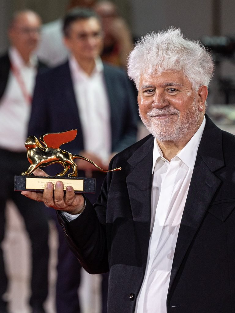 Alt = Pedro Almodóvar with his Golden Lion at the 81st Venice International Film Festival 2024 By Harald Krichel ©Creative Commons Attribution-Share Alike 4.0A Bitter Christmas Movie Review